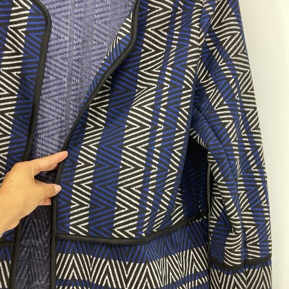 Dana Buchman Warm Luxe Cardigan Duster blue black open front office school sz XL - Picture 3 of 6
